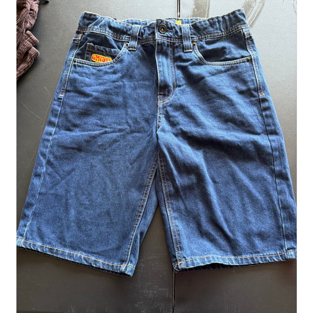Empyre Dark Denim Shorts Blue Skate Street Wear Jeans Shorts Baggy Y2K 27Wx10L